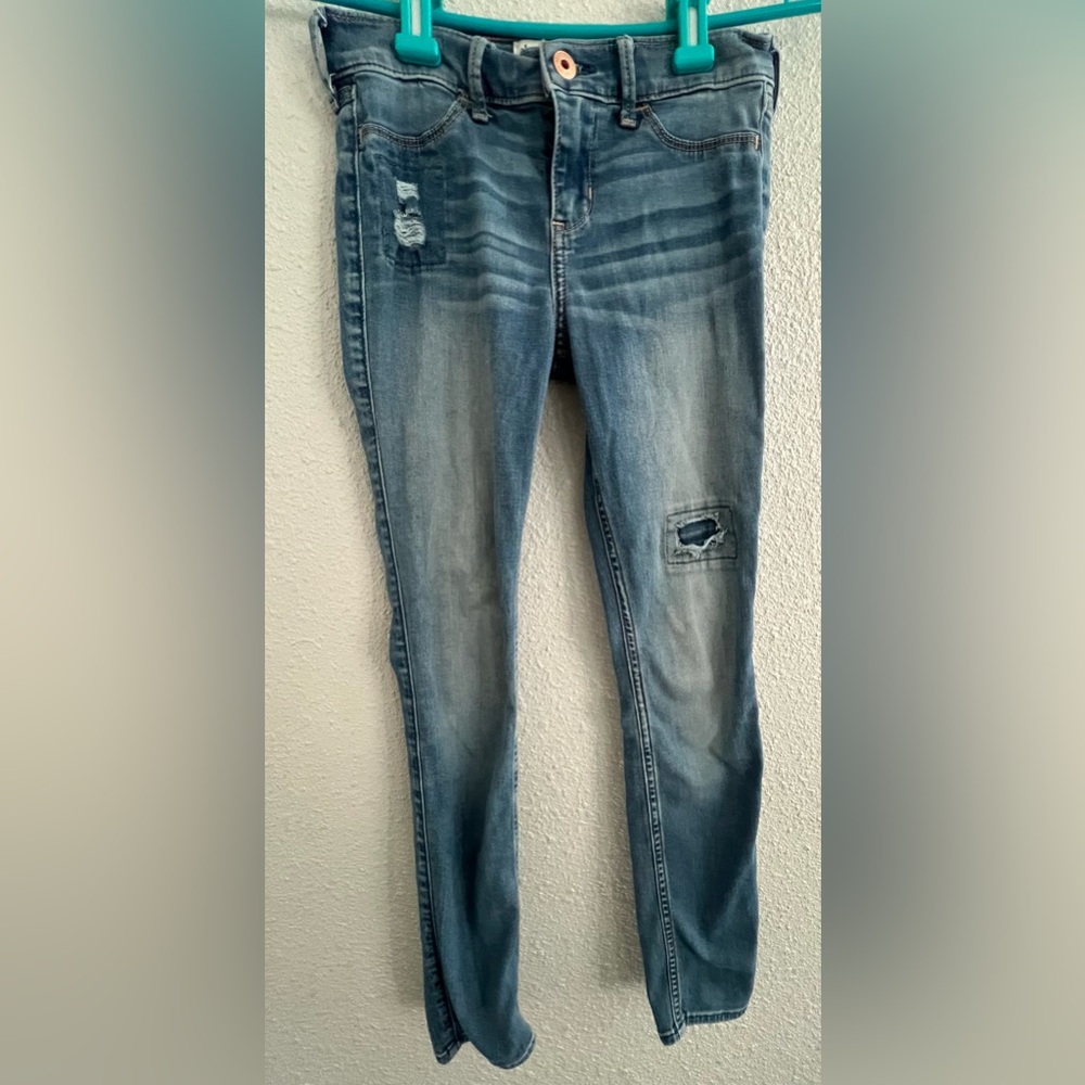 Abercrombie Kids Blue Distressed leggings Jeans size 11/12